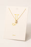 Pave Letter Pendant Chain Necklace