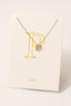 Pave Letter Pendant Chain Necklace