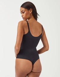 SPANX Invisible Shaping Cami Thong Bodysuit - Very Black