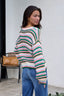 Ivory Multi Striped Crewneck Sweater
