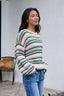 Ivory Multi Striped Crewneck Sweater