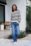 Ivory Multi Striped Crewneck Sweater