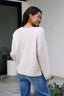 Ivory Stitch Trim Button Up Sweater