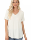 Modal V-Neck Short Sleeve - Ivory