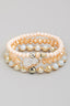 Three Row Multi Bead Stackable Bracelet Set