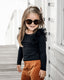 June Ruffle Shoulder Top & Leotard - Black