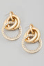 Pave Chain Cutout Drop Earrings