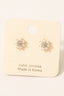Cz Stud Glass Pearl Set Stud Earrings