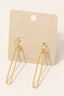 Long Metallic Thin Oval Dangle Charm Hoop Earrings