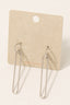 Long Metallic Thin Oval Dangle Charm Hoop Earrings