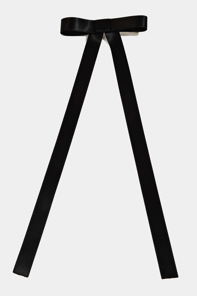 Long Tail Thin Ribbon Bow Hair Clip