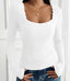 Lace Square Neck Solid Knitted Slim Fit Top