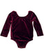 Livee Long Sleeve Velour Leotard - Cranberry