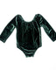 Livee Long Sleeve Velour Leotard - Frosted Forest Green