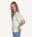 Striped Boxy Lightweight Sweater Top - Mint/Cream