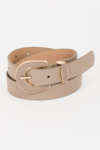 Enamel Buckle Faux Leather Belt
