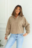 Mocha Button Up Fleece Pullover
