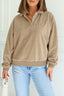 Mocha Button Up Fleece Pullover