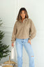 Mocha Button Up Fleece Pullover