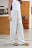 Natural Striped Linen Drawstring Pants