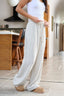 Natural Striped Linen Drawstring Pants