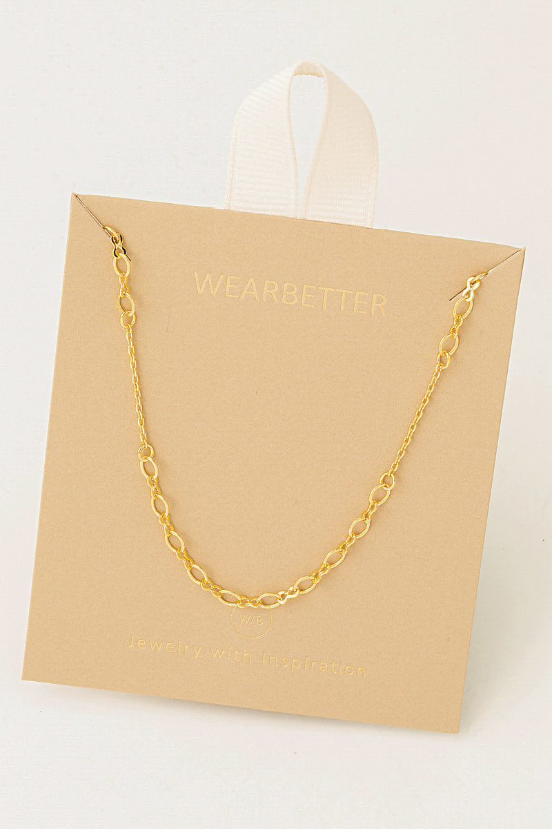 Dainty Oval Chain Link Pattern Necklace