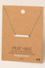 Gold Dipped Dainty Bar Pendant Necklace
