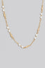 Pearl Metallic Station Chain Necklace