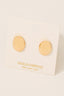 Gold Dipped Oval Disc Stud Earrings