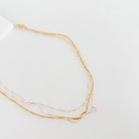 Multi Layered Beaded Chain Necklace