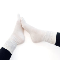 Calista Cream Mid Calf Socks