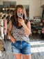 Iris Floral Lace Tank - Cheetah