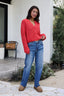 Red Confetti Knit Buttoned Cardigan