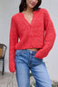 Red Confetti Knit Buttoned Cardigan