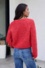 Red Confetti Knit Buttoned Cardigan