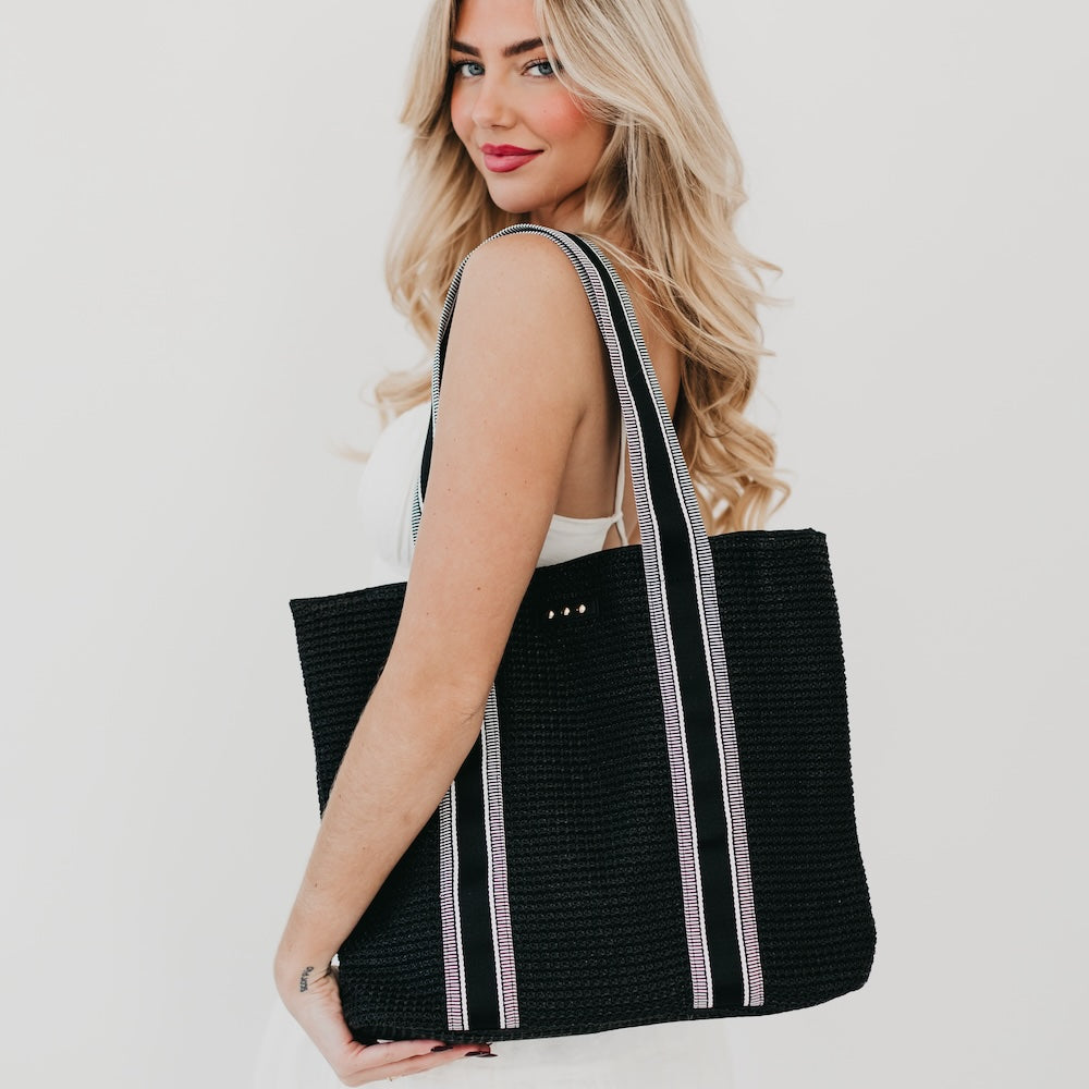 Ruby Raffia Tote Bag
