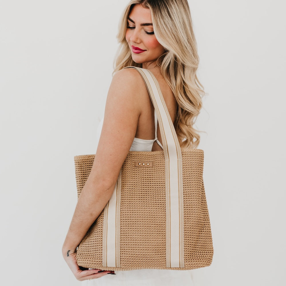 Ruby Raffia Tote Bag