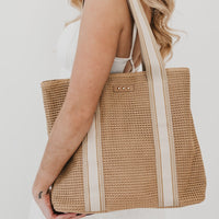 Ruby Raffia Tote Bag
