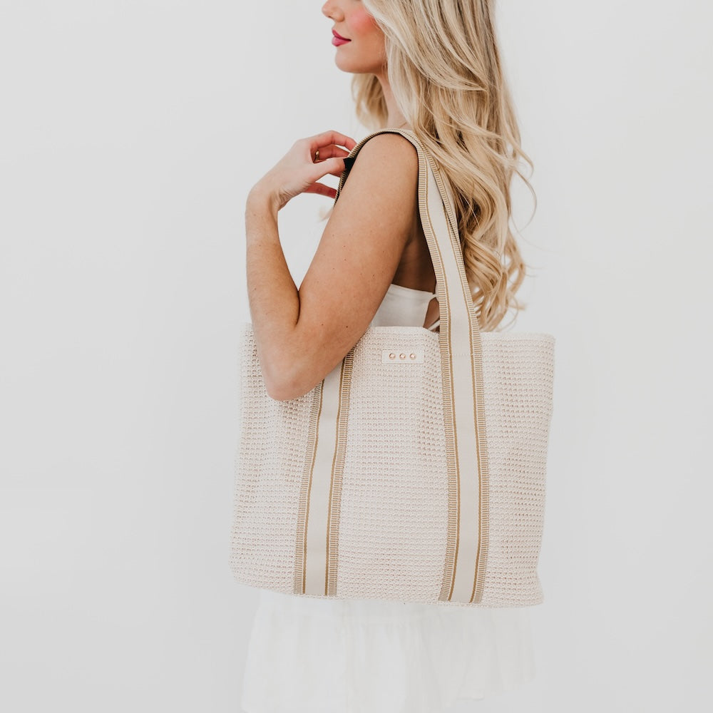 Ruby Raffia Tote Bag