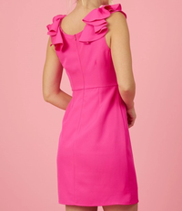Ruffle V-Neck Dress - Pink
