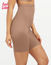 Thinstincts 2.0 High-Waisted Mid-Thigh Short - Cafe Au Lait