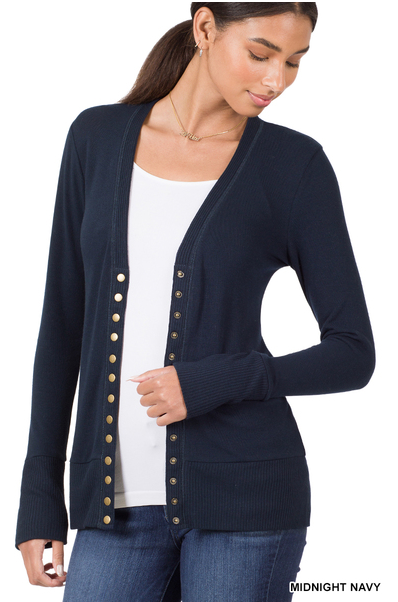 Snap Cardigan Full Sleeve - Midnight Navy