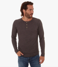 Sean Long Sleeve Henley - Charcoal