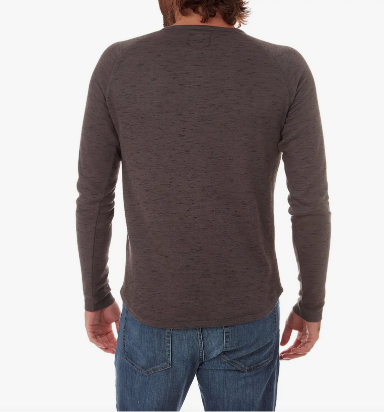 Sean Long Sleeve Henley - Charcoal