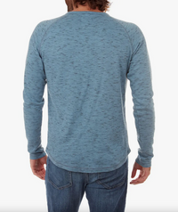 Sean Long Sleeve Henley - Dusty Blue