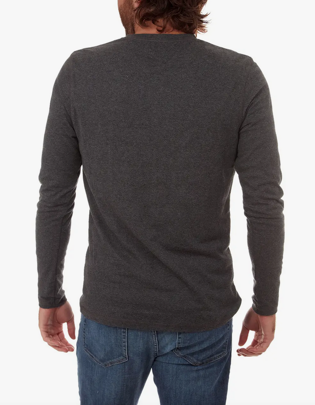 Harper Long Sleeve Henley - Charcoal