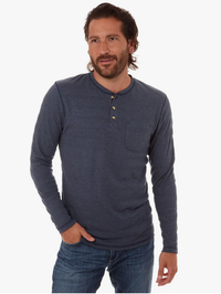Harper Long Sleeve Henley - Navy
