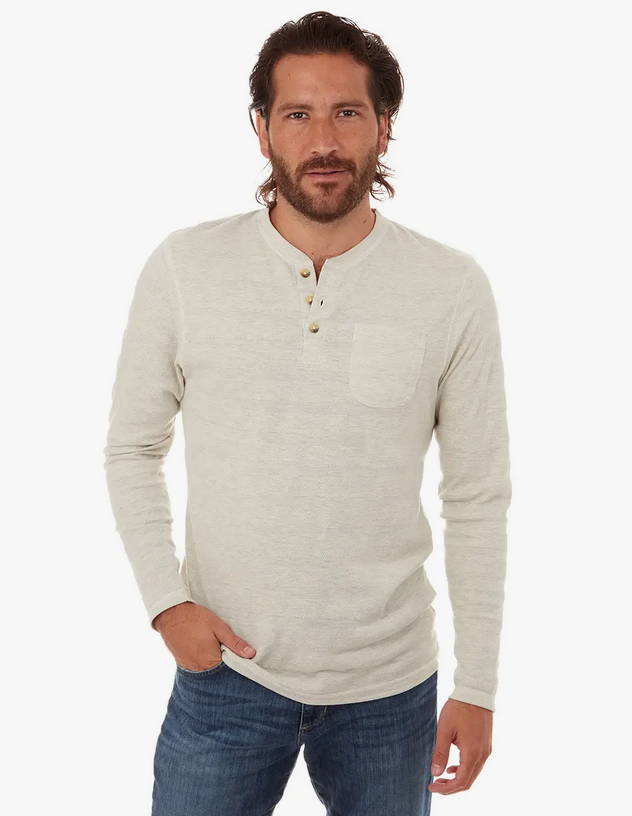 Harper Long Sleeve Henley - Oatmeal