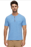Biscoe SS Snowy Stripe Henley - Blue