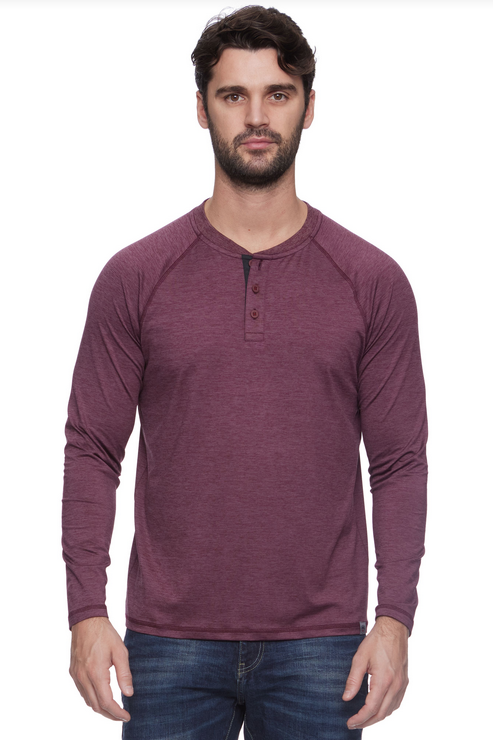 Hanover LS Performance Henley - Maroon